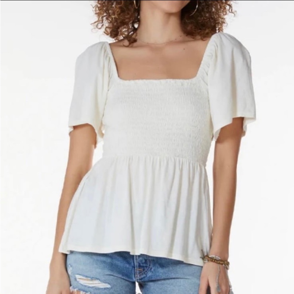 WHITE PEPLUM BLOUSE